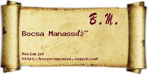 Bocsa Manassé névjegykártya